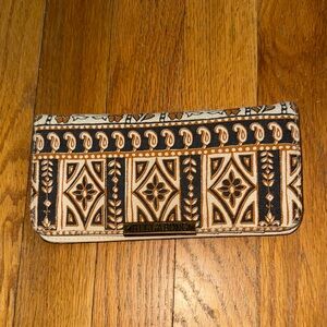 Billabong Geometric Pattern Wallet in Black and Orange